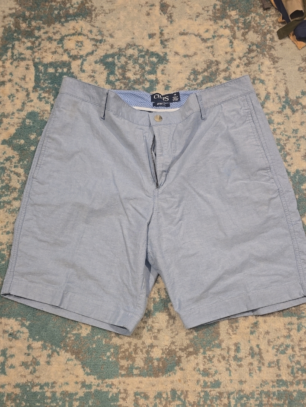 Chaps Men's Light Blue Flat Front Shorts